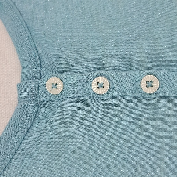 Victoria Secret Light Blue w/ Sparkle Henley Tee Size S - Picture 7 of 10